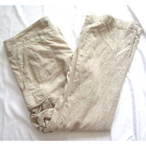 Women's Old Navy Linen Blend Low Rise Cargo Pants Sz 14 (WP307)